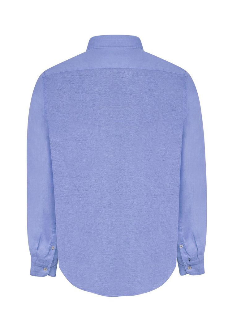 Camisa Lino Azul Marino Linenpro Hombre -1