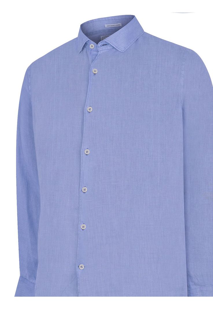 Camisa Lino Azul Marino Linenpro Hombre -3