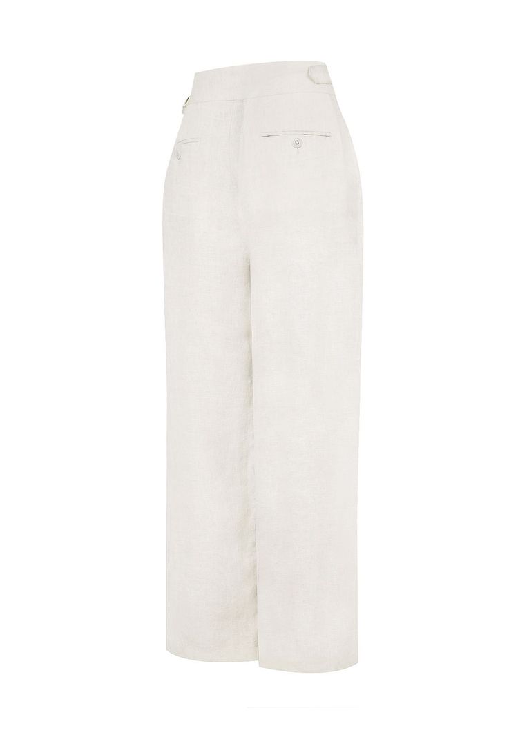 Pantalón Lino Orgánico Beige Ava Mujer -1