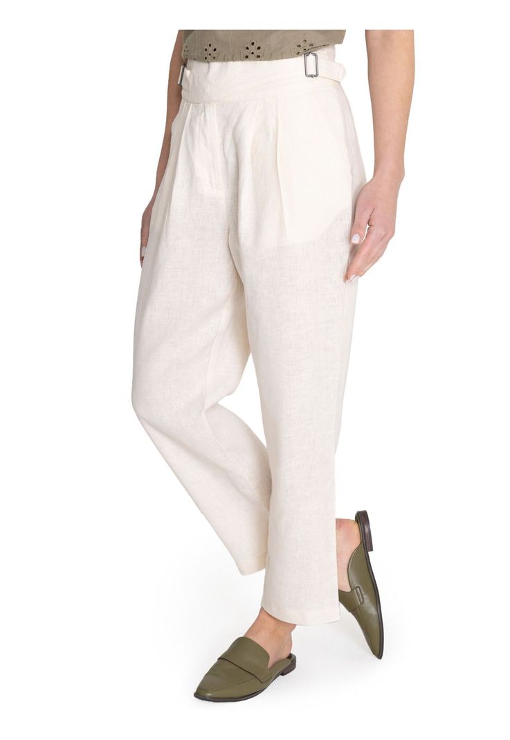 Pantalón Lino Orgánico Beige Ava Mujer -5