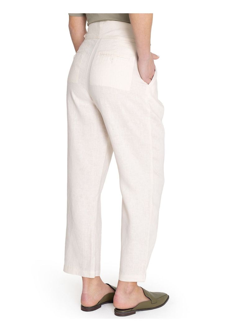 Pantalón Lino Orgánico Beige Ava Mujer -6