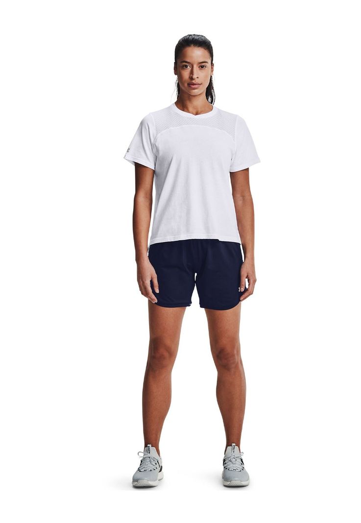 Shorts UA Knit para Mujer Azul Marino-5