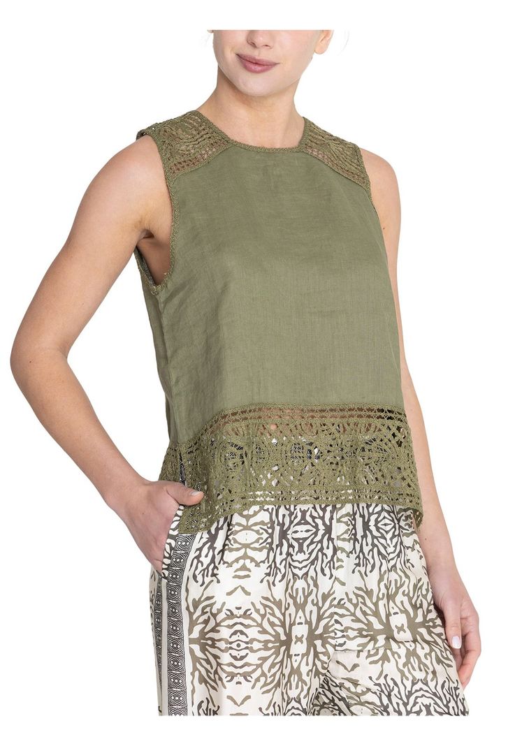 Blusa Lino Orgánico Verde Mele Mujer -4