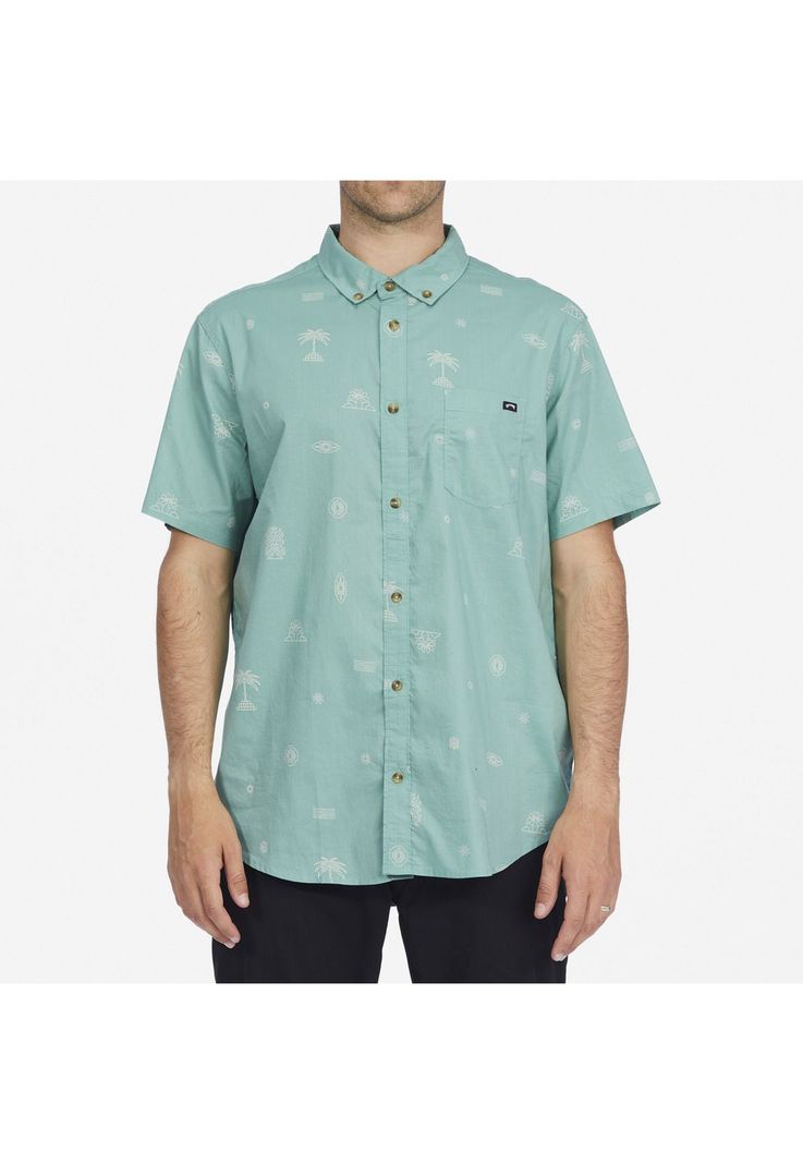 Camisa M/C Sundays Mini Ss Wv Turquesa Hombre-0