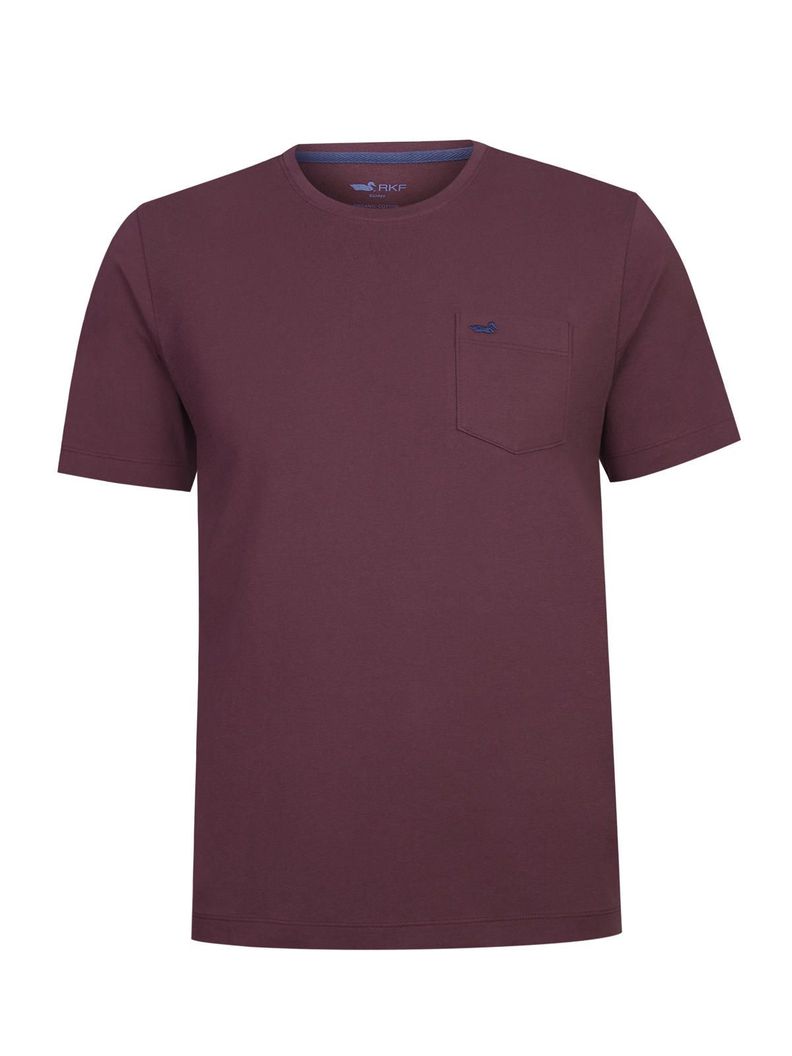 Polera Algodón Orgánico Hombre Basicpoc Burdeo