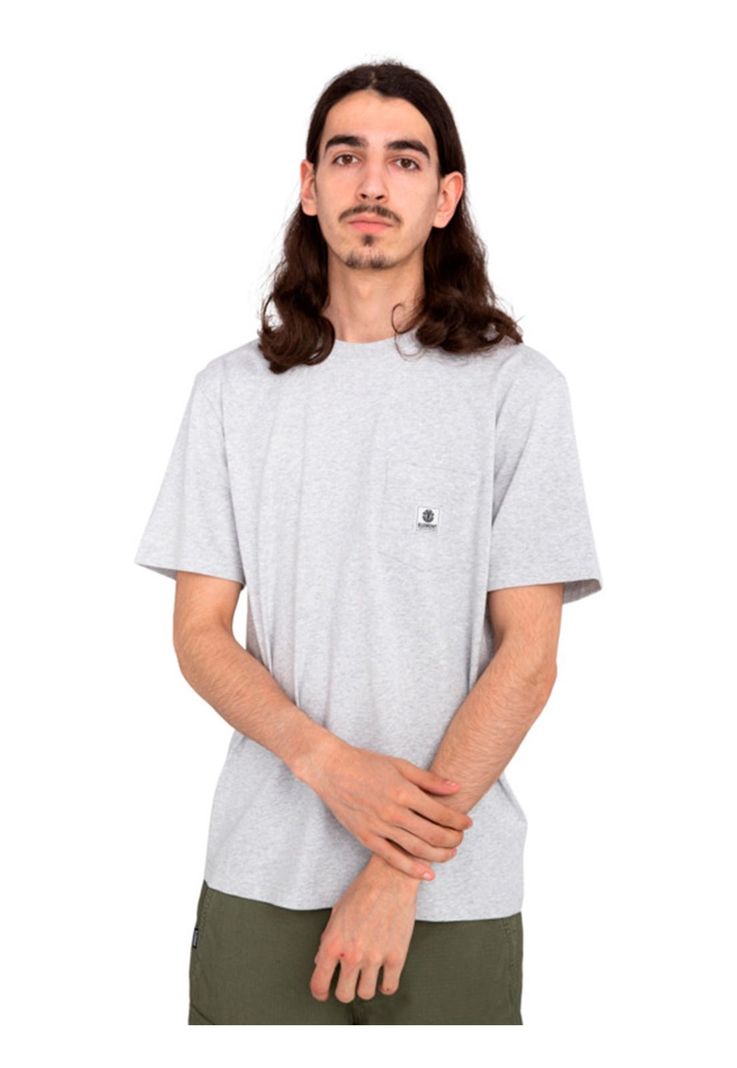 Polera Manga Corta Hombre Basic Pocket Gris-1
