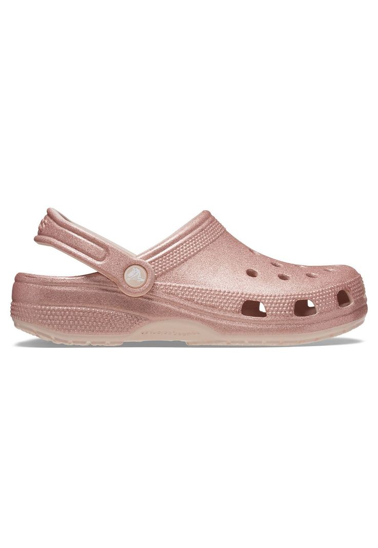 Zueco Crocs Mujer Classic Glitter Clog Rosado-0
