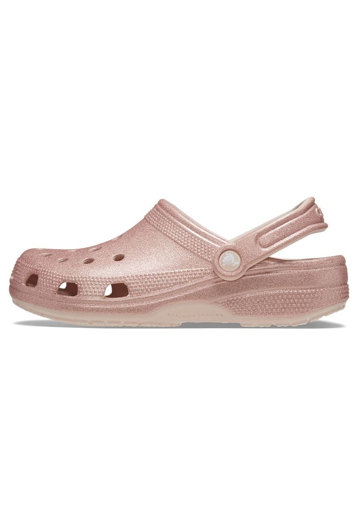 Zueco Crocs Mujer Classic Glitter Clog Rosado-1