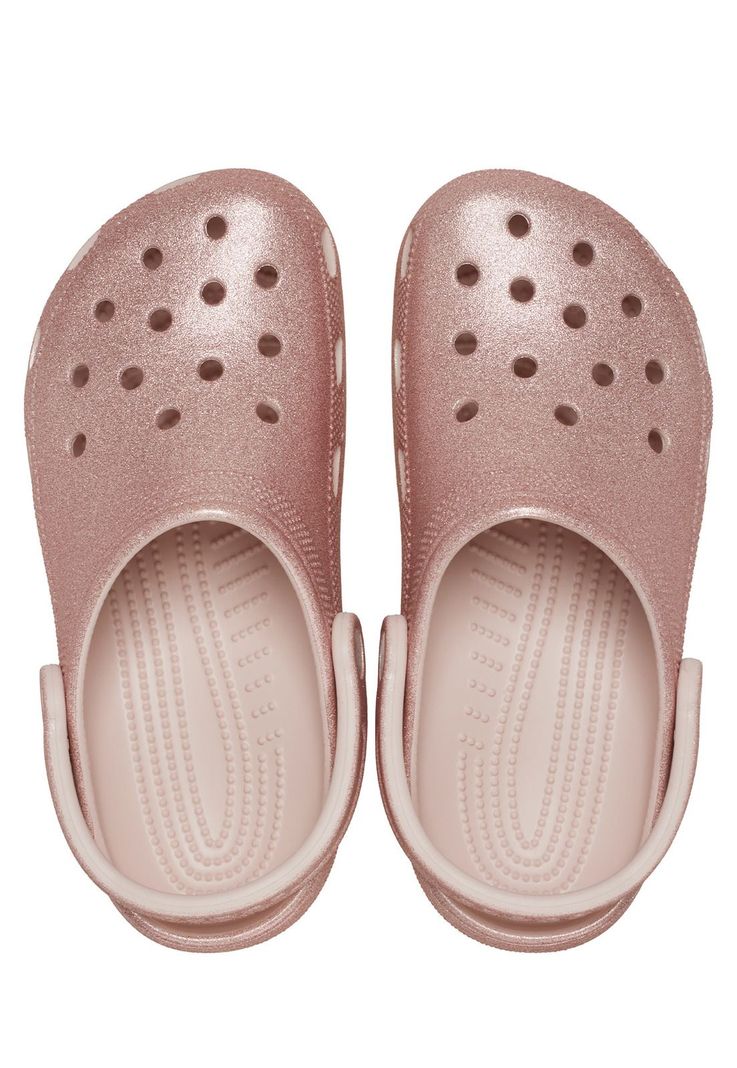 Zueco Crocs Mujer Classic Glitter Clog Rosado-4