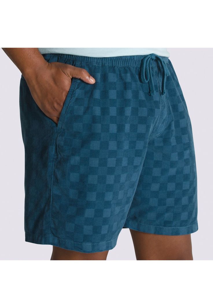 Short Hombre Range Check Cord Loose E Waist Azul-2