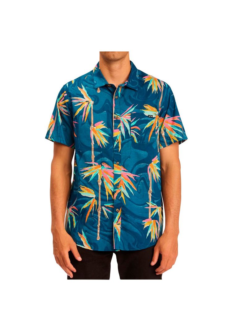 Camisa M/C Hombre Sundays Floral Azul-0