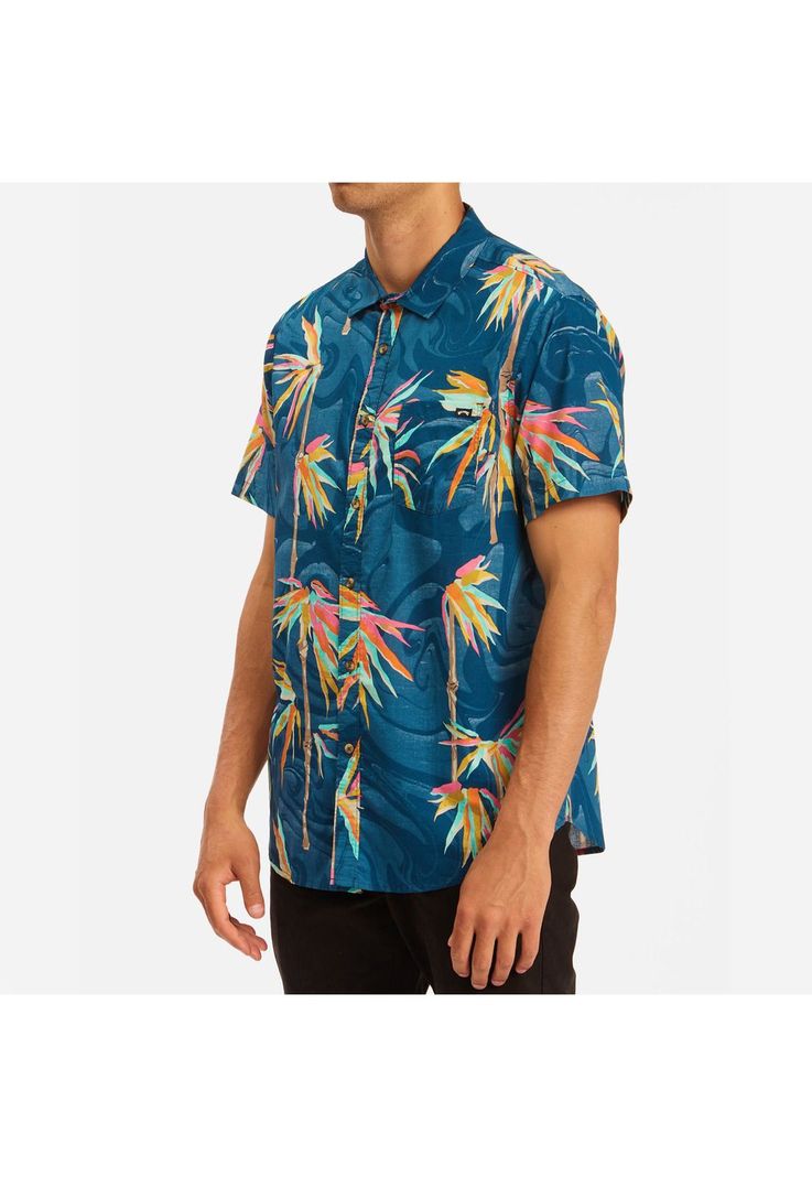 Camisa M/C Hombre Sundays Floral Azul-1
