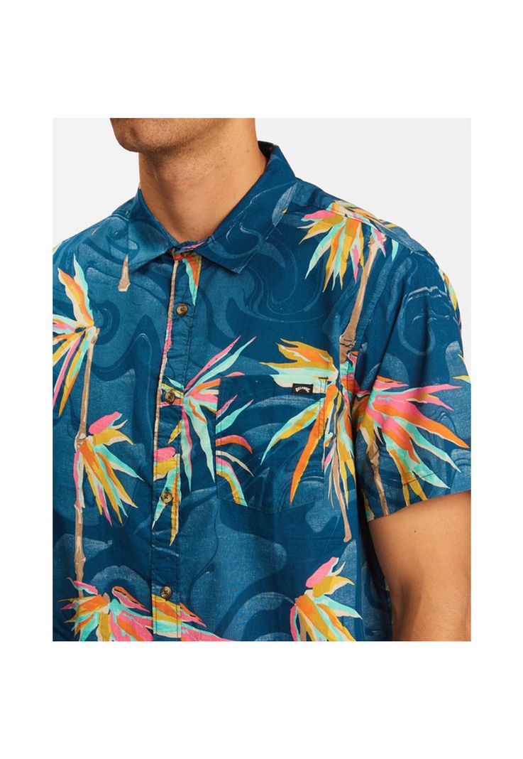Camisa M/C Hombre Sundays Floral Azul-3
