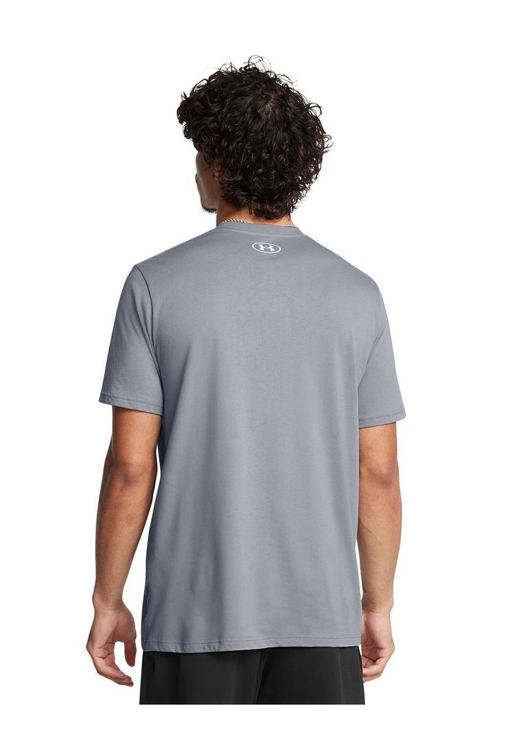 Polera manga corta UA logo hombre GRIS-4