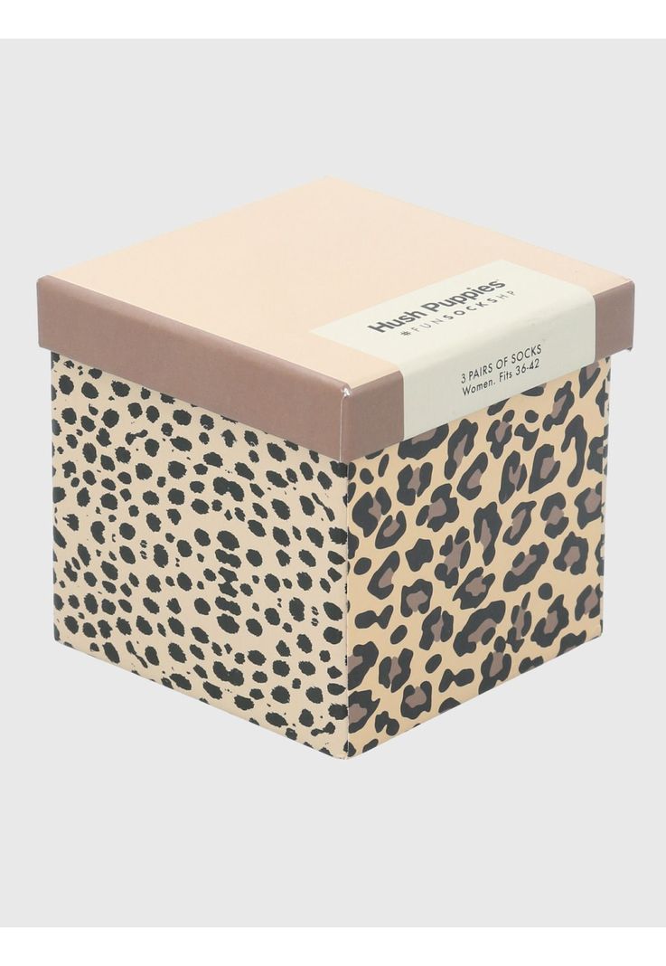 Pack 3 Calcetines Crema Gift Print Mujer-0