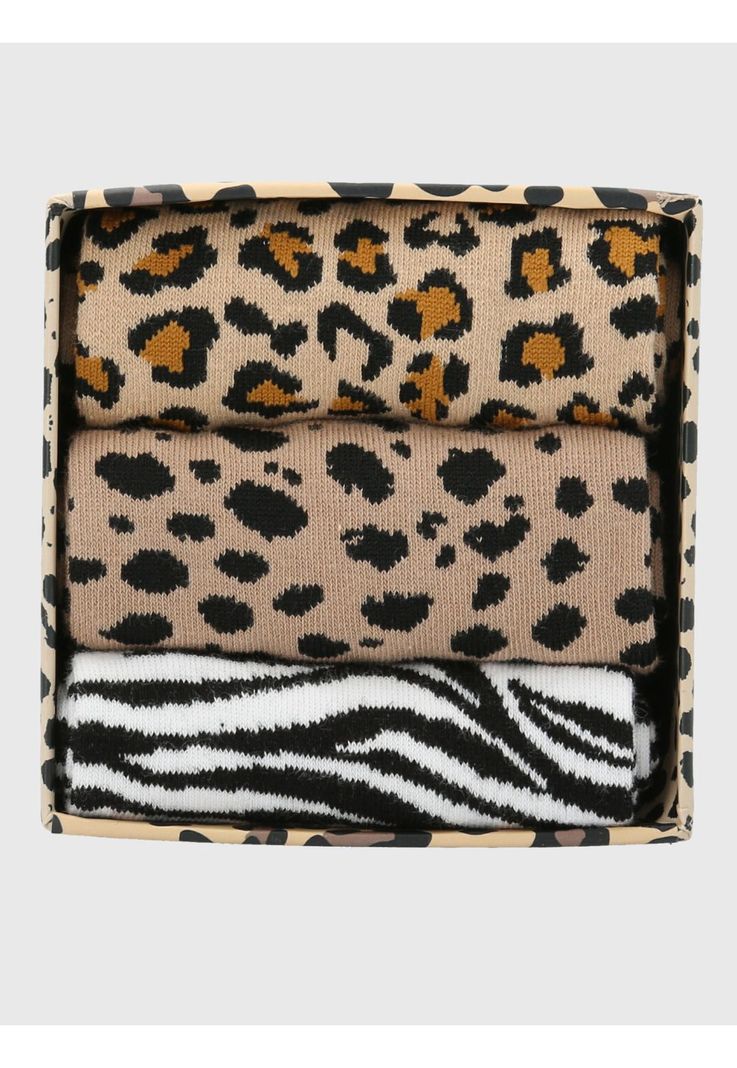 Pack 3 Calcetines Crema Gift Print Mujer-2