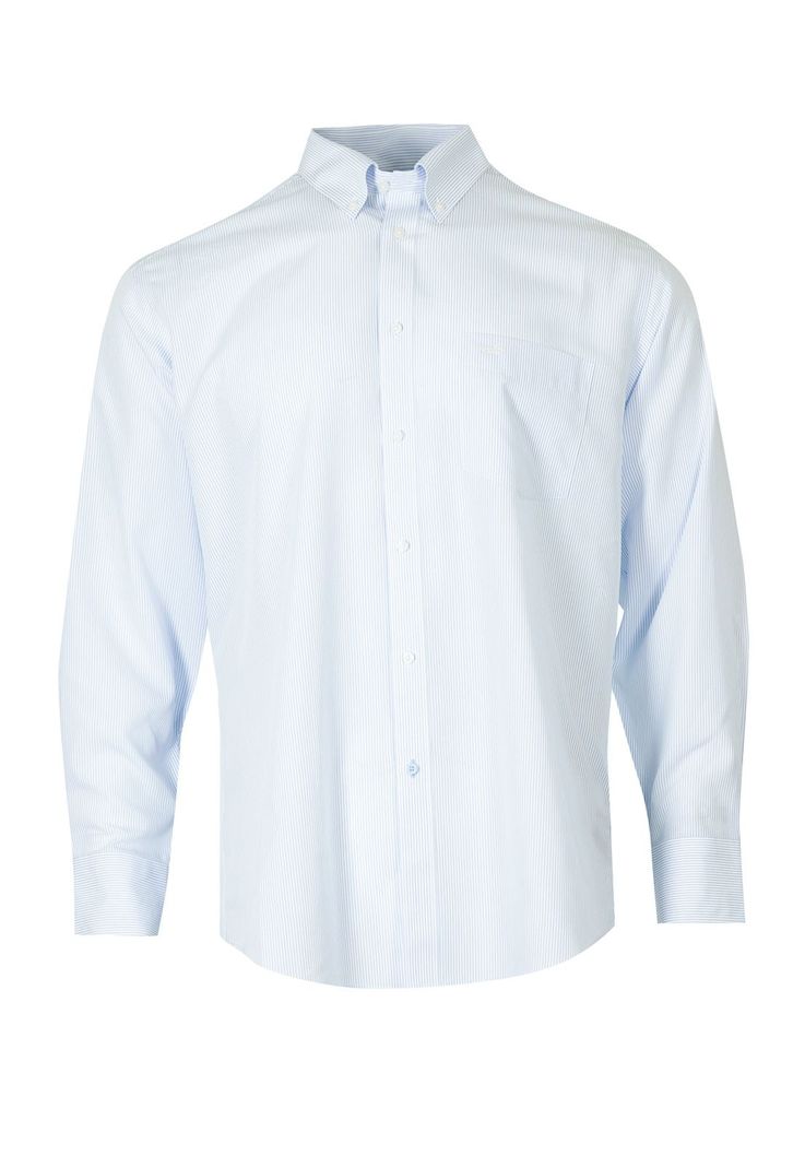 Camisa Libre De Arrugas Hombre WF Azul-1