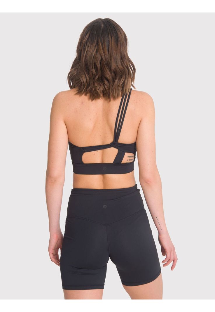 Peto deportivo Mujer Strappy One Shoulder Negro-1