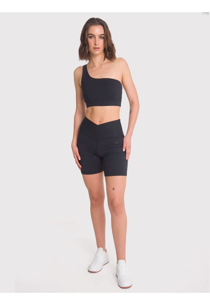Peto deportivo Mujer Strappy One Shoulder Negro-4