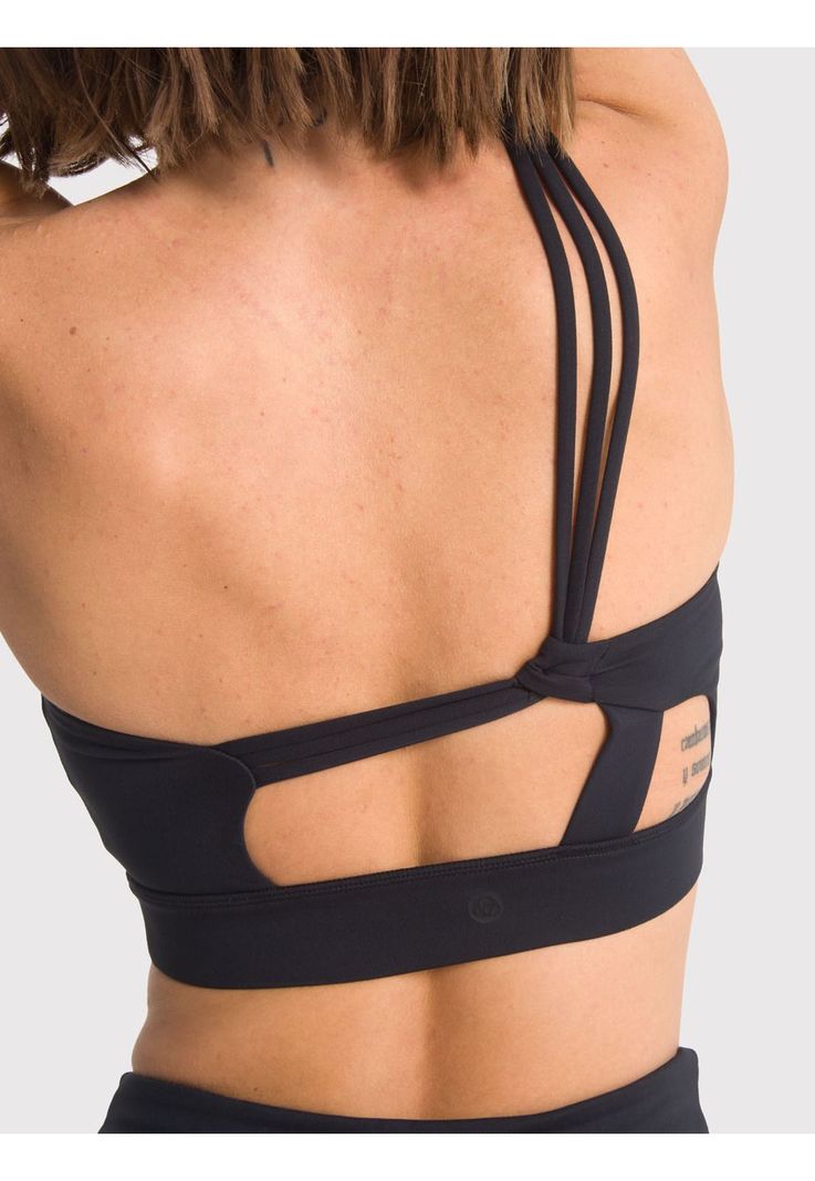 Peto deportivo Mujer Strappy One Shoulder Negro-5