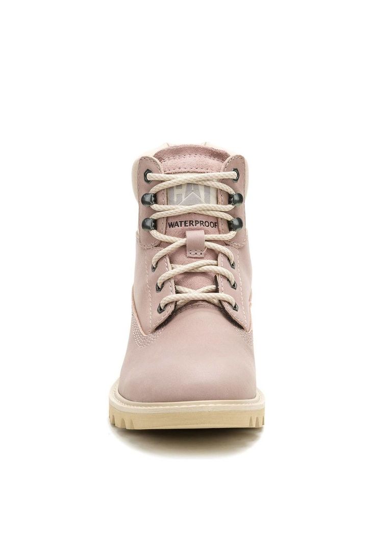 Botin Impermeable Cuero Mujer Colorado Palo Rosa-4