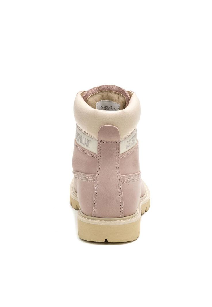 Botin Impermeable Cuero Mujer Colorado Palo Rosa-5