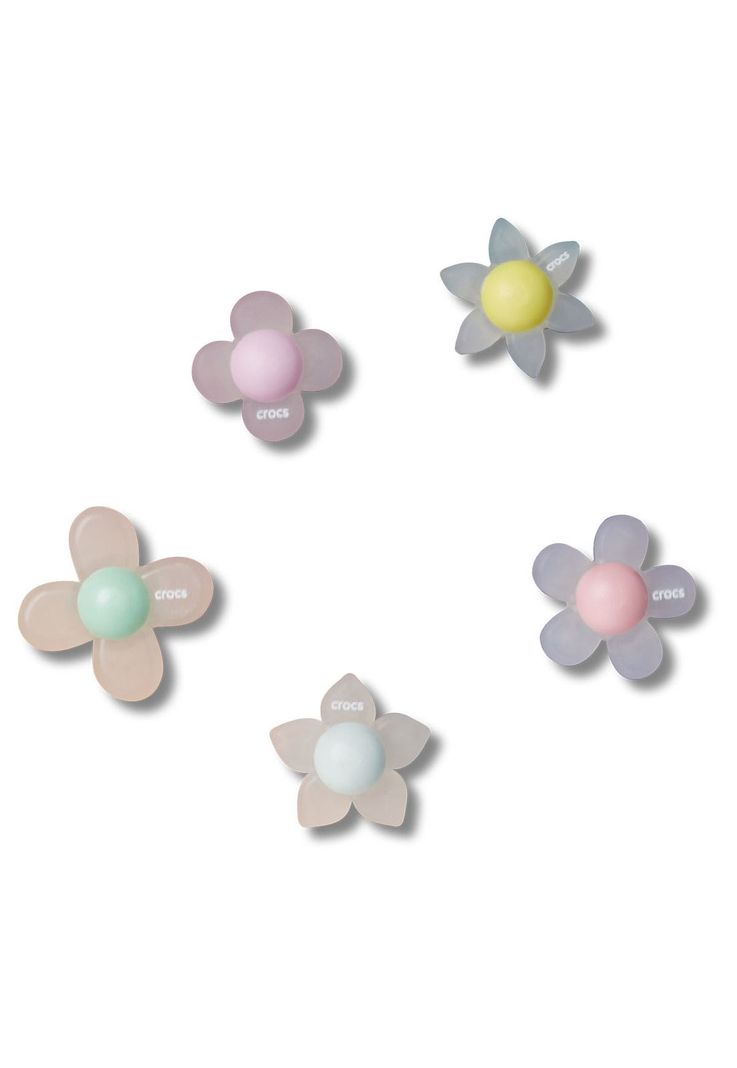 Jibbitz Crocs Pack de 5 Flores Iridiscentes Blanco-0