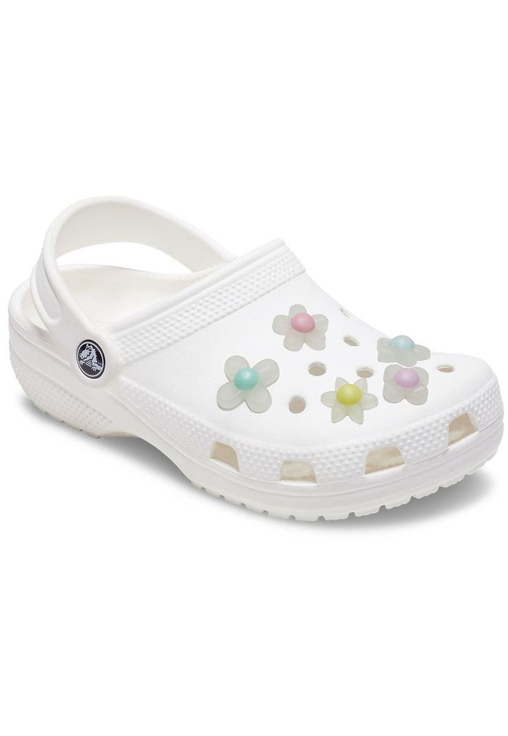 Jibbitz Crocs Pack de 5 Flores Iridiscentes Blanco-1