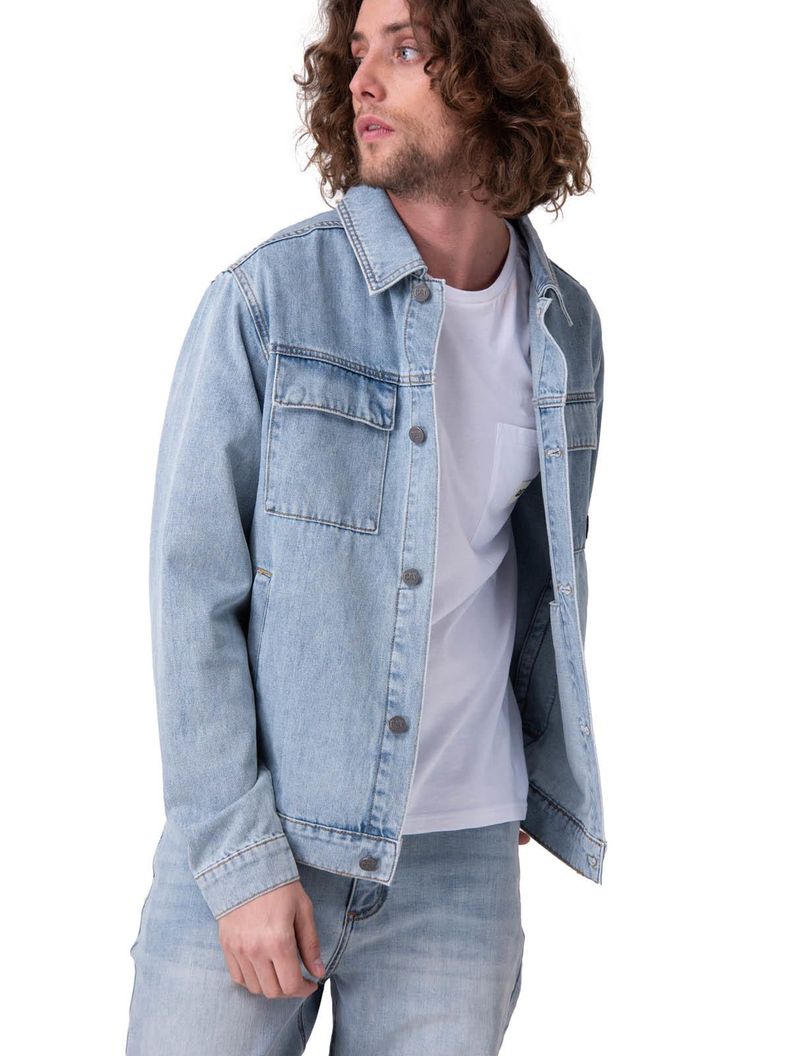 Chaqueta Denim Work Jacket Hombre Azul
