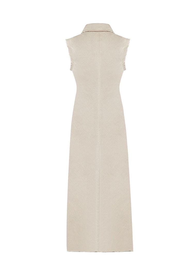 vestido Lino Orgánico Beige Moai Mujer -1