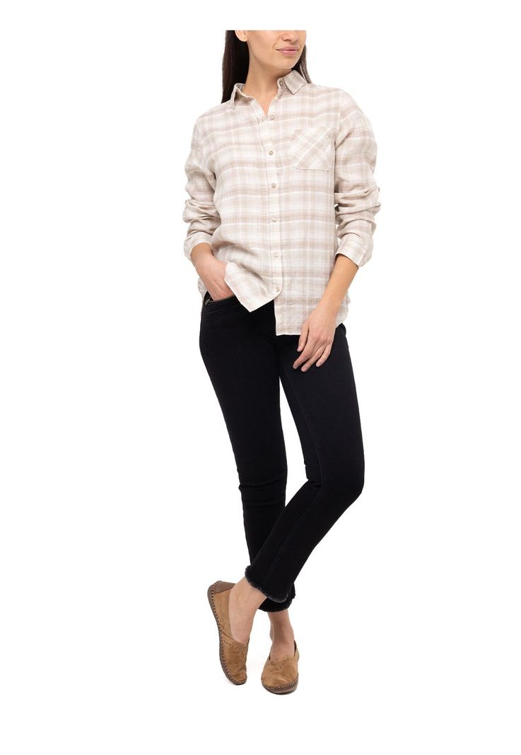 Blusa Lino Orgánico Marina Beige Mujer-7