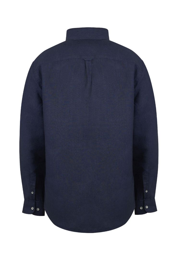 Camisa Lino Hombre Linen Azul-1