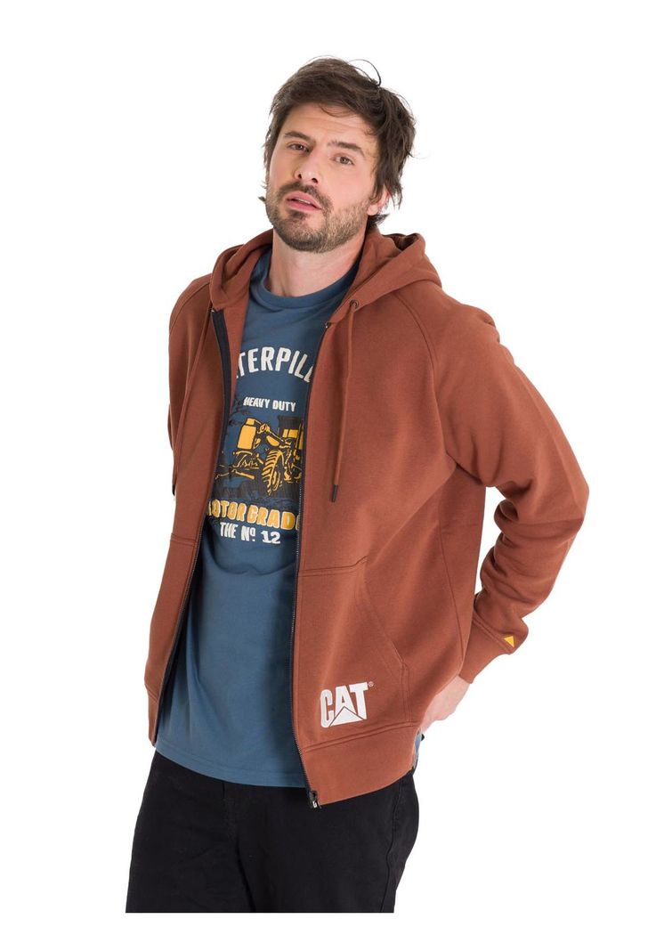 Polerón Fleece Full Zip Hombre Terracota-0