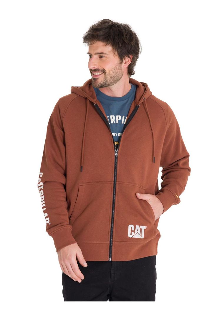 Polerón Fleece Full Zip Hombre Terracota-1