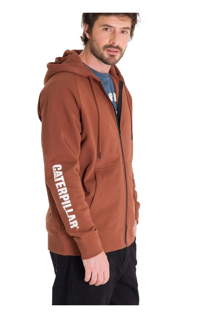 Polerón Fleece Full Zip Hombre Terracota-4