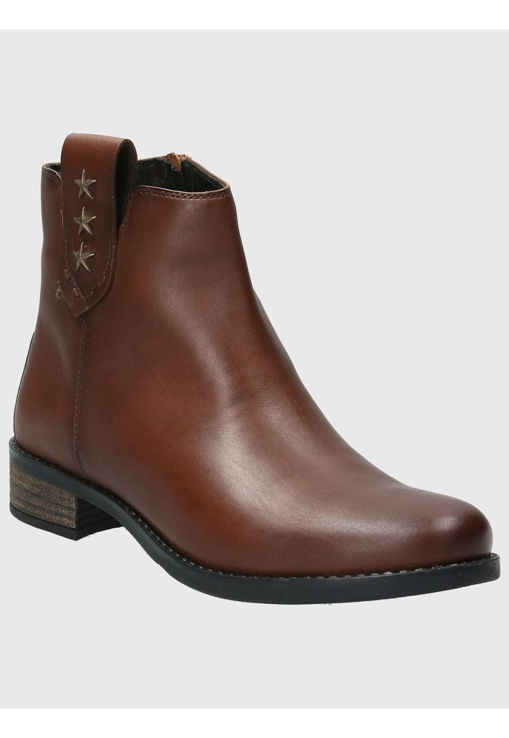 Botin Cuero Mujer Elder Café-0