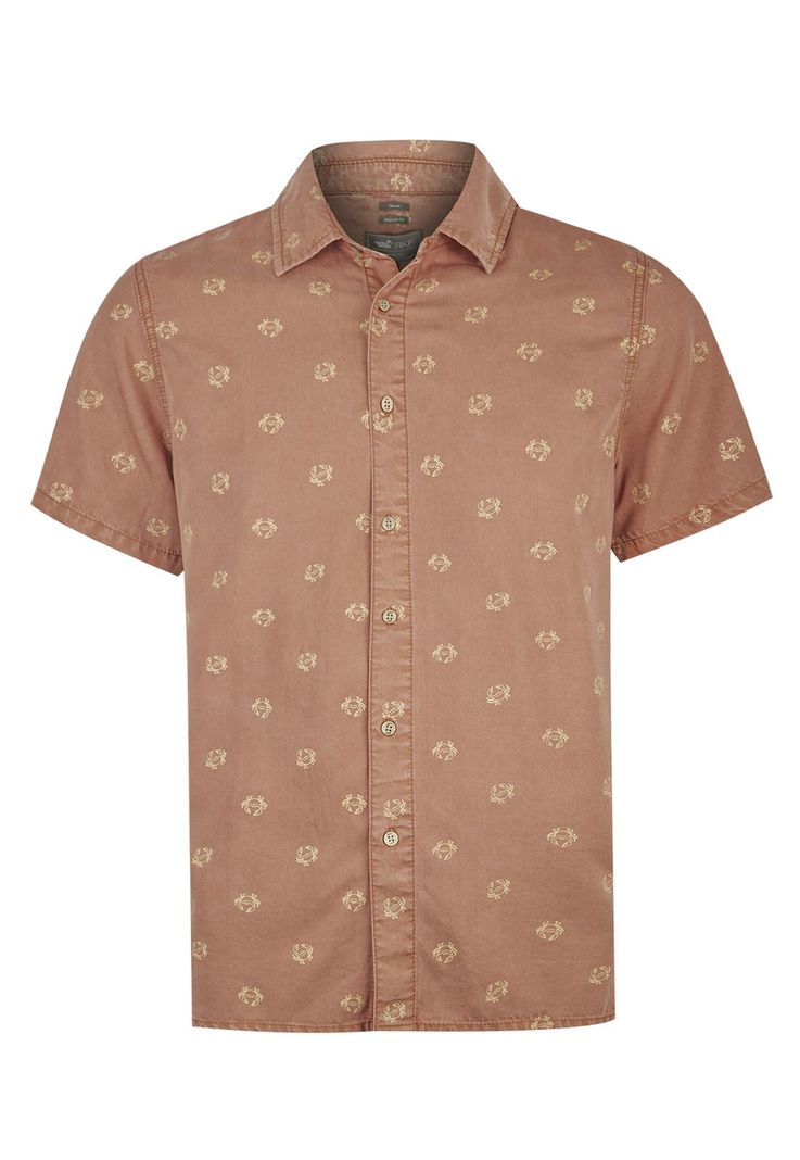 camisa Tencel Naranja Tencelprint Hombre -0