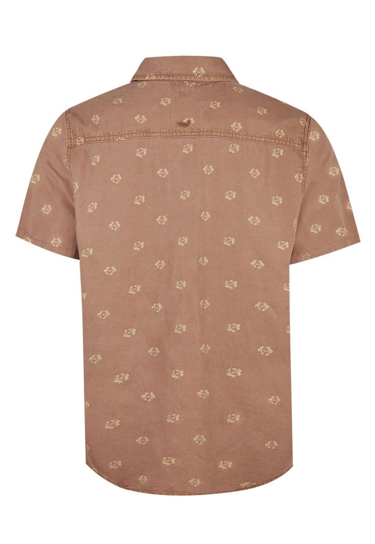 camisa Tencel Naranja Tencelprint Hombre -1
