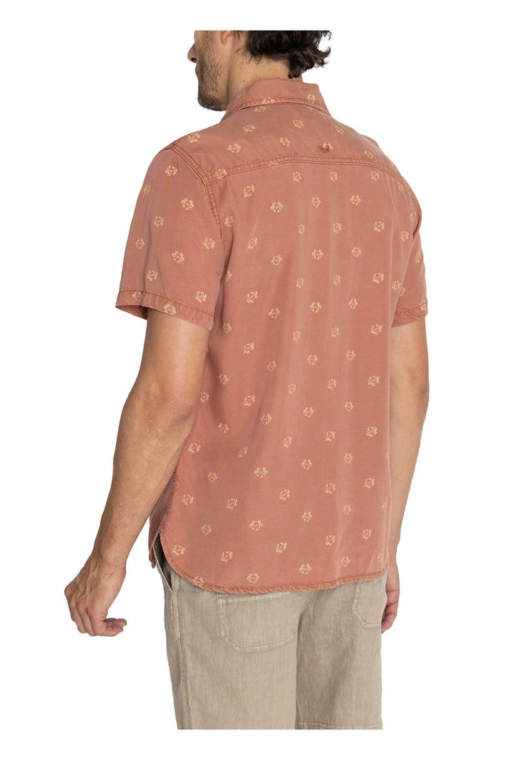 camisa Tencel Naranja Tencelprint Hombre -7
