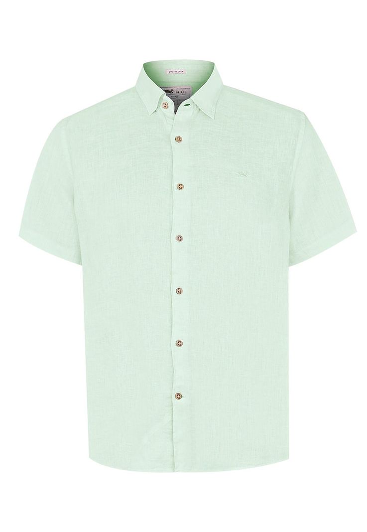 camisa Lino Orgánico Verde Linenjer Hombre -0