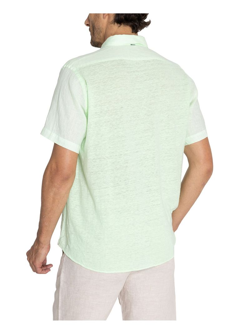 camisa Lino Orgánico Verde Linenjer Hombre -7