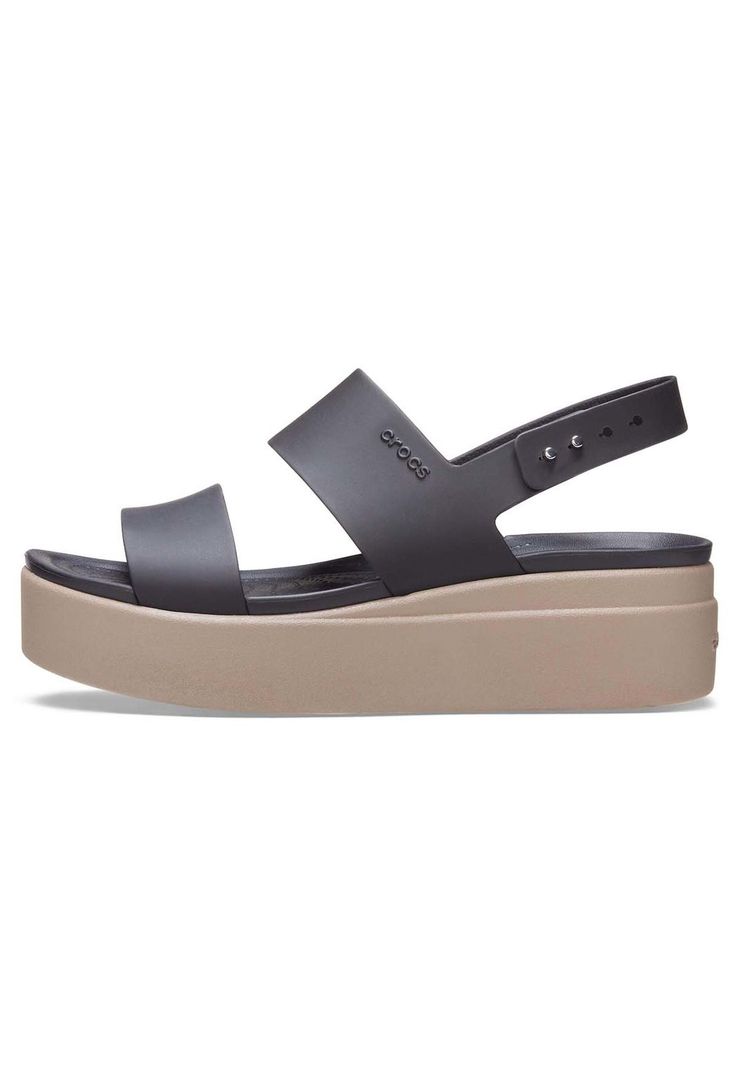 Sandalia Crocs Mujer Brooklyn Low Wedge Café Claro-1