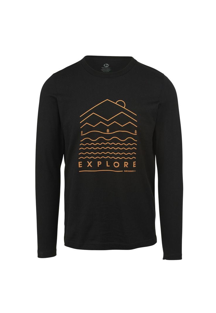 Polera Hombre Explore Ls Tee Negro Merrell