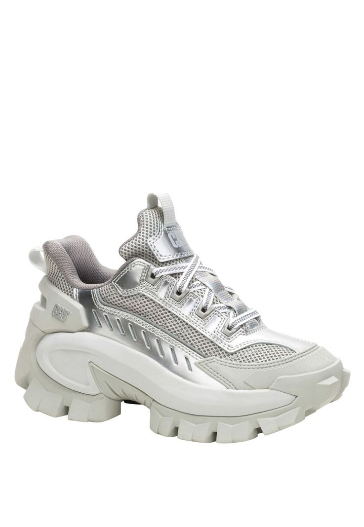 Zapatilla Cuero Mujer Intruder Max Lace Ch Plateado-0