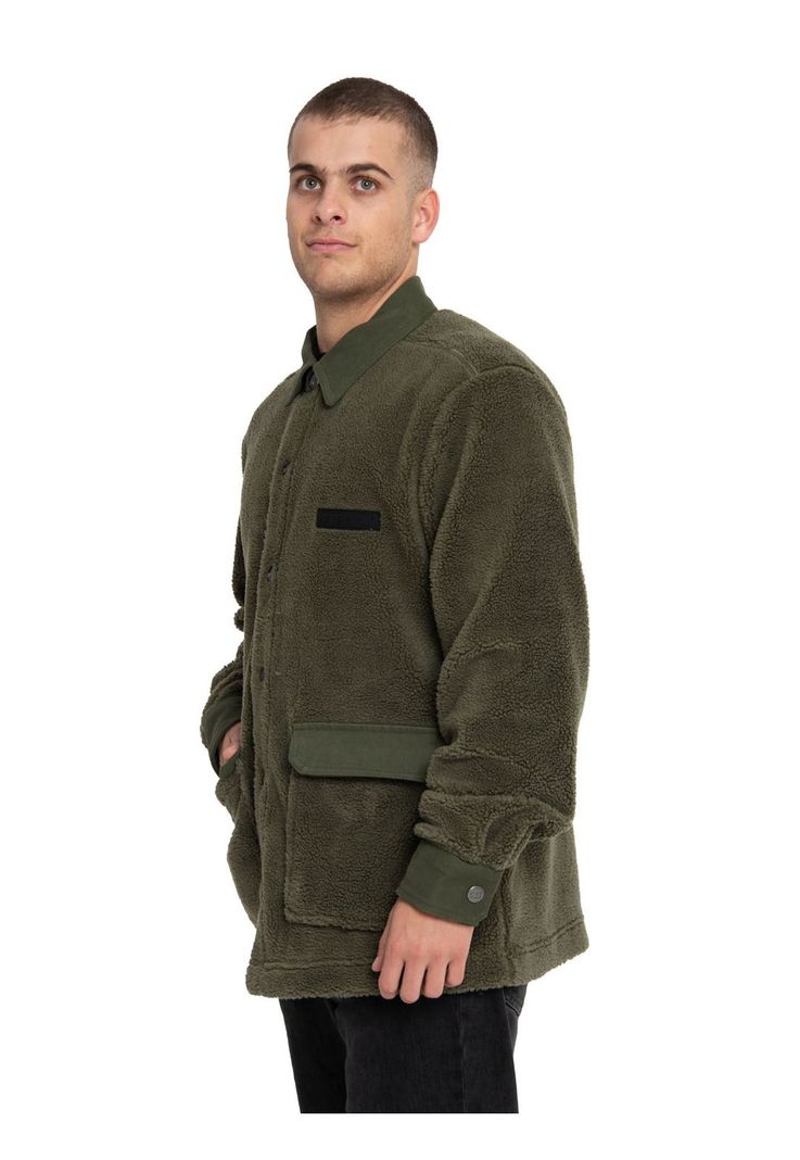 Polar Casual Hombre Sherpa Jacket Verde-1