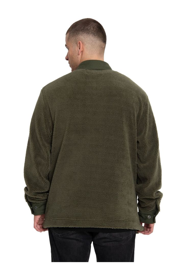 Polar Casual Hombre Sherpa Jacket Verde-3
