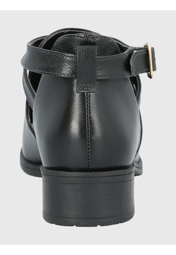 Botín Cuero Negro Mujer Garla -5