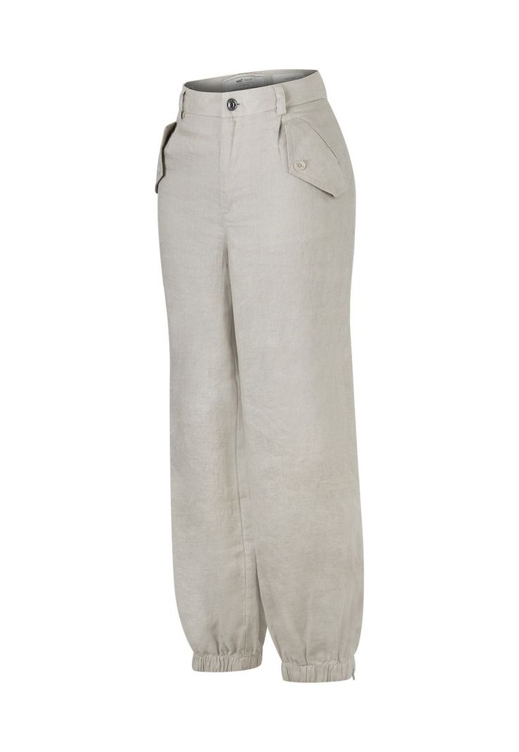 Pantalón Lino Orgánico Beige Blake Mujer -0