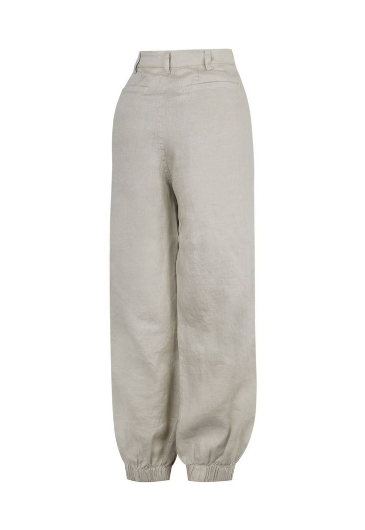 Pantalón Lino Orgánico Beige Blake Mujer -1