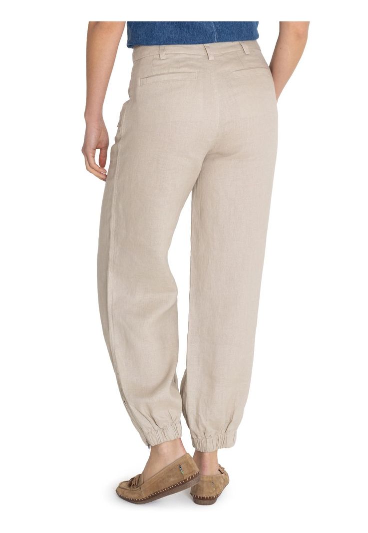 Pantalón Lino Orgánico Beige Blake Mujer -7